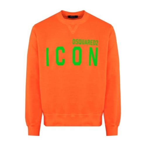Heren Icon Splash Sweatshirt Oranje Dsquared2 , Orange , Heren