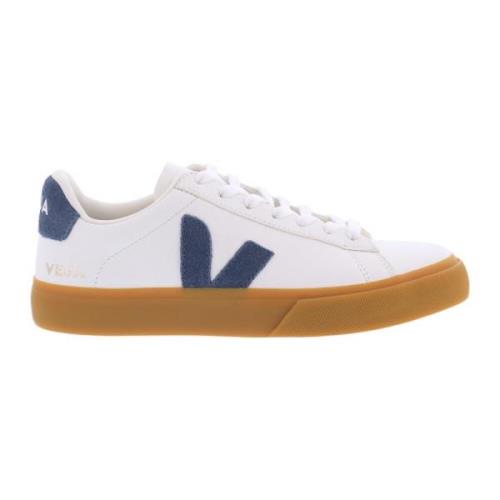 Dames Campo Sneaker Leer Wit/Blauw Veja , White , Dames