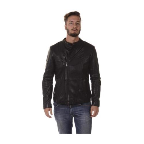 Leather Jackets Armani Jeans , Black , Heren