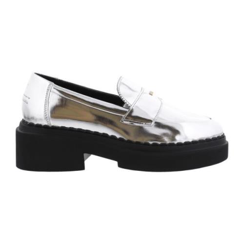 Dames Frankie Loader Loafer Zilver Nubikk , Gray , Dames