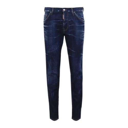 Heren Dark Clean Wash Skater Blauw Dsquared2 , Blue , Heren