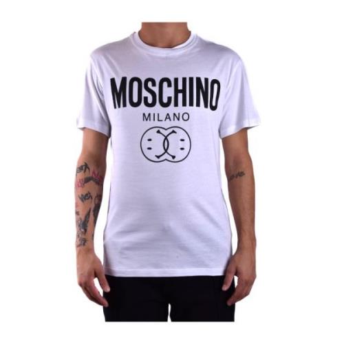 Witte Klassieke Katoenen T-Shirt Moschino , White , Heren