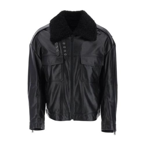 Leather Jackets Dolce & Gabbana , Black , Heren