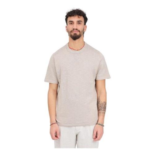 Beige Linnen Crew Neck T-shirt Selected Homme , Beige , Heren