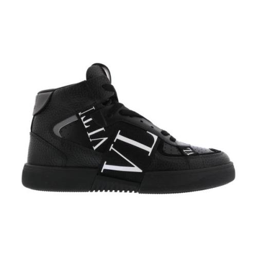 Mid-Top Zwarte Sneaker Valentino , Black , Heren