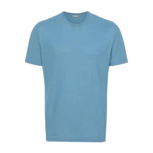 Heldere Blauwe T-shirts en Polos Zanone , Blue , Heren