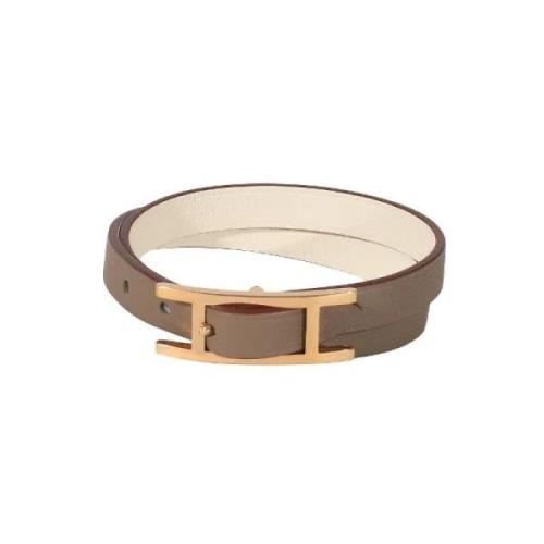 Pre-owned Leather bracelets Hermès Vintage , Brown , Dames