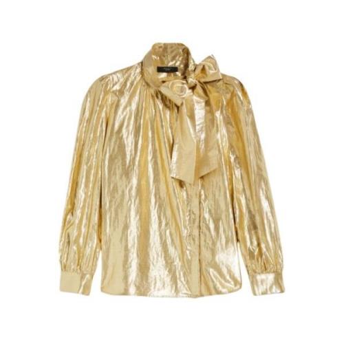 Gouden Taffeta Shirt Max Mara Weekend , Yellow , Dames