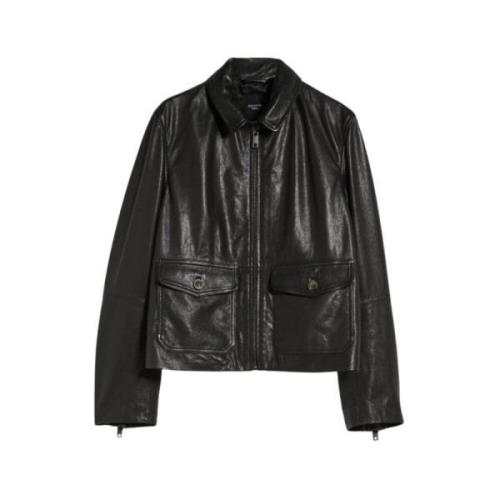 Nappa Leren Jas Max Mara Weekend , Black , Dames