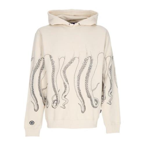 Outline Hoodie Zwart/Stoffig Wit Streetwear Octopus , White , Heren