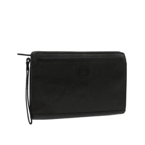 Pre-owned Leather clutches Burberry Vintage , Black , Dames