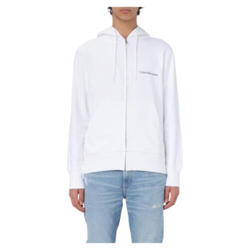 Institutional Zip Door Hoodie Calvin Klein , White , Heren