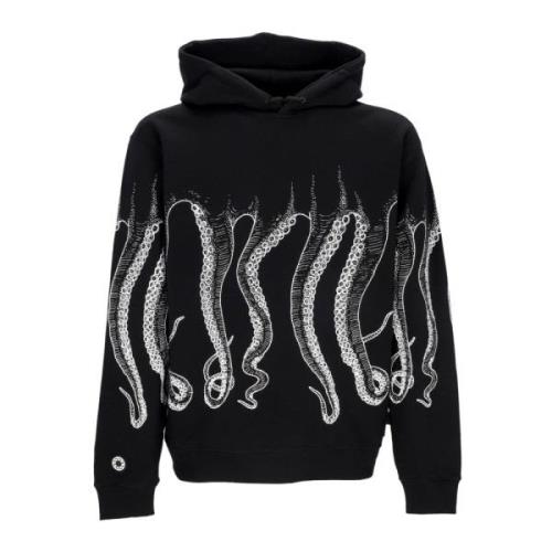 Wit/Zwart Streetwear Hoodie Octopus , Black , Heren