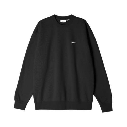 Maxi Logo Sweater Obey , Black , Heren