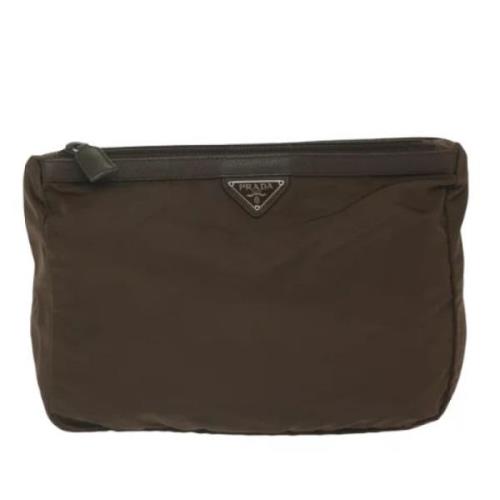 Pre-owned Fabric clutches Prada Vintage , Brown , Dames