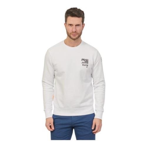 Witte Sweater met Logo Print Suns , White , Heren