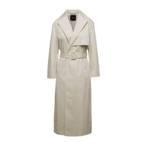 Beige Wrap Trench Coat Theory , Beige , Dames