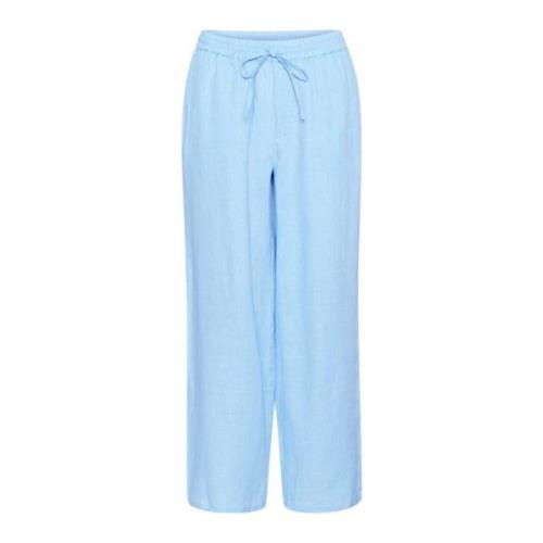 Wide Trousers Cream , Blue , Dames