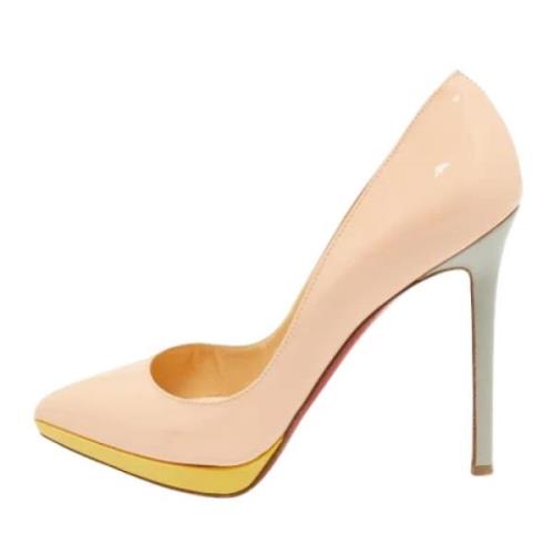 Pre-owned Leather heels Christian Louboutin Pre-owned , Pink , Dames