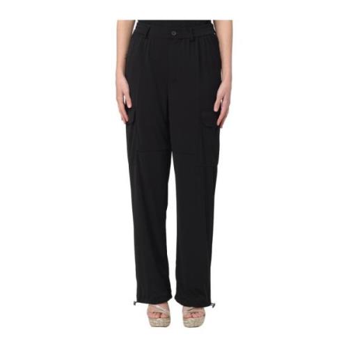 Straight Trousers Twinset , Black , Dames