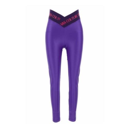 Leggings voor vrouwen Versace Jeans Couture , Purple , Dames