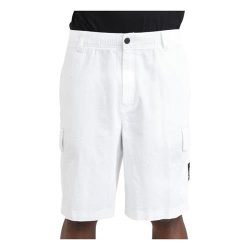 Witte Cargo Shorts met Magnetische Knopen Calvin Klein Jeans , White ,...
