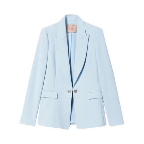 Lichtblauwe Blazer Jas met Juweelknopen Twinset , Blue , Dames