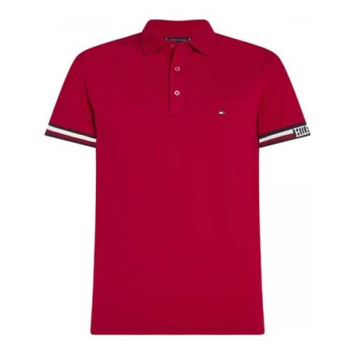 Monotype Flag Cuff Polo Shirt Tommy Hilfiger , Red , Heren