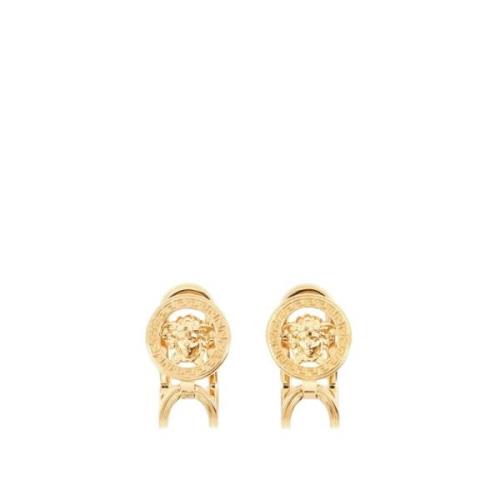Gouden Metalen Oorbellen voor gepiercete oren Versace , Yellow , Dames