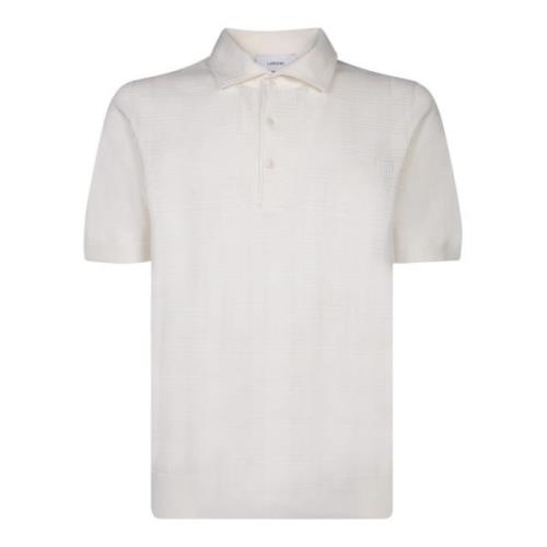 Wit Geruit Katoenen Poloshirt Lardini , White , Heren