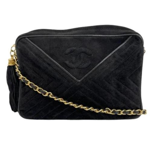 Pre-owned Suede shoulder-bags Chanel Vintage , Black , Dames