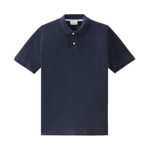 Midnight Blue Katoenen Poloshirt Woolrich , Blue , Heren