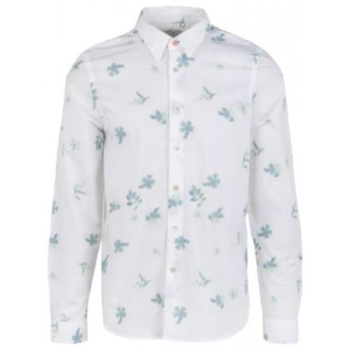 Wit Bloemen Aquarel Print Overhemd Paul Smith , White , Heren