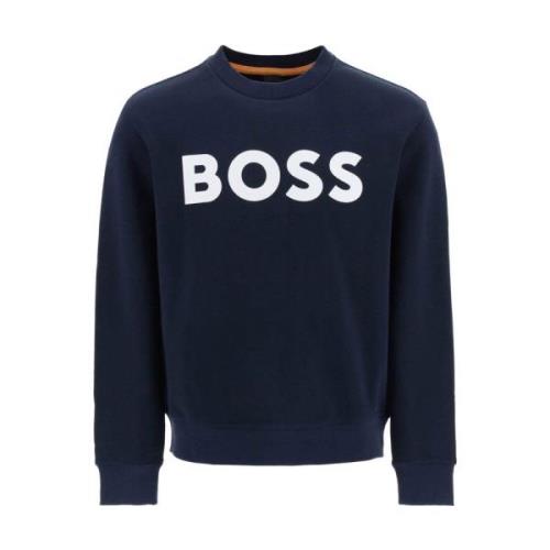 Blauwe Crew Neck Sweater Soleri 02 Hugo Boss , Blue , Heren