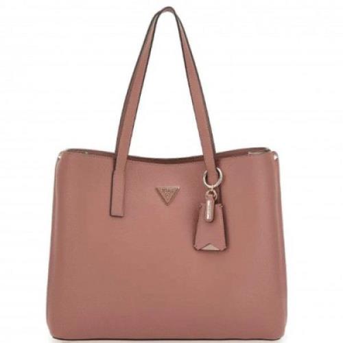 Roze Shopper met Gouden Logo Guess , Pink , Dames