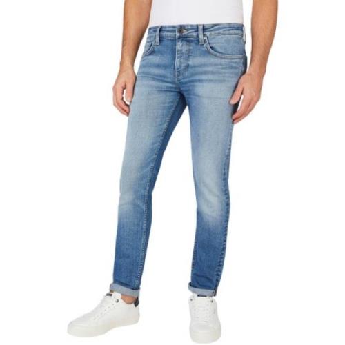 Slim Medium Used Lichtgewassen Jeans Pepe Jeans , Blue , Heren