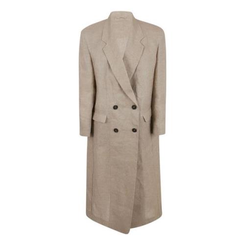 Single-Breasted Coats Brunello Cucinelli , Beige , Dames