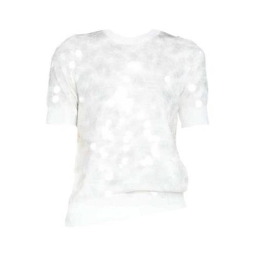 Paillet T-shirt van katoen - Wit N21 , White , Dames