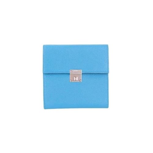 Pre-owned Leather wallets Hermès Vintage , Blue , Dames