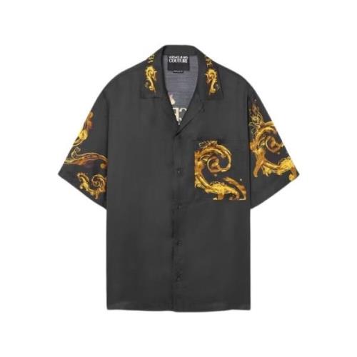 Waterverf Zwart Shirt Versace Jeans Couture , Black , Heren