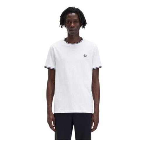 Witte Twin Tipped T-Shirt Fred Perry , White , Heren