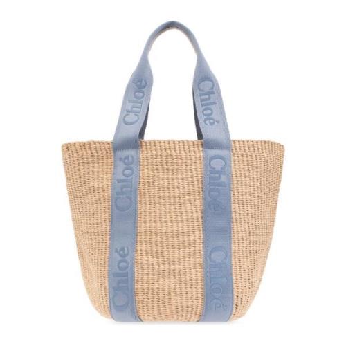 Grote houten shopper tas Chloé , Beige , Dames