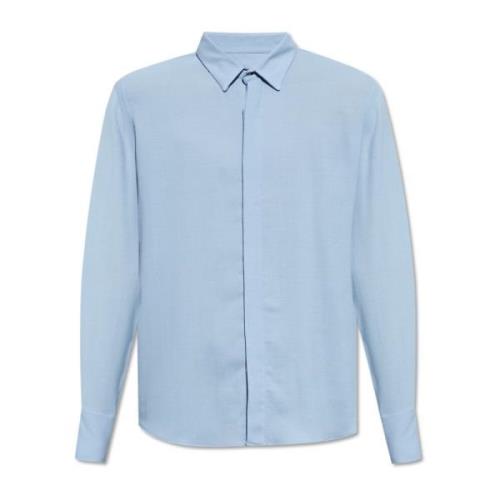 Shirt met logo Ami Paris , Blue , Heren