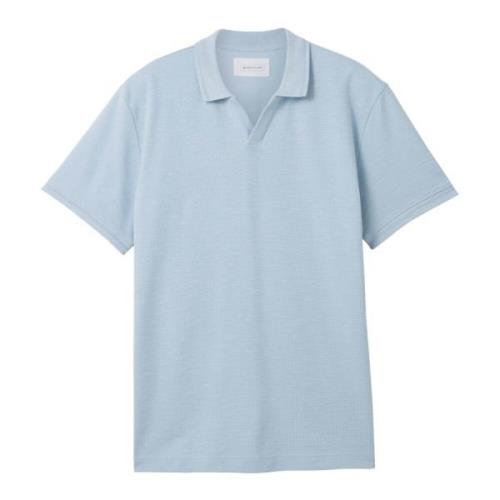 Gestructureerde Resort Polo Shirts Tom Tailor , Blue , Heren