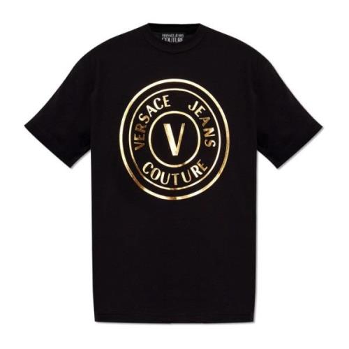 Logo-bedrukt T-shirt Versace Jeans Couture , Black , Heren