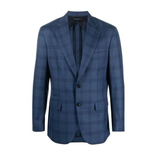 Blauwe Casual Plume Blazer Brioni , Blue , Heren