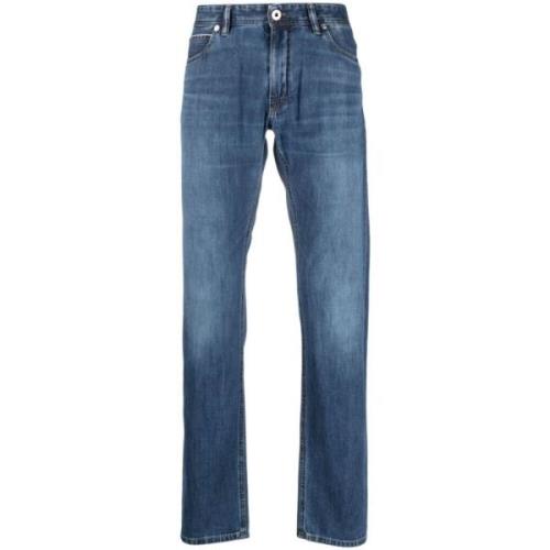 Blauwe Straight Jeans Casual Stijl Brioni , Blue , Heren