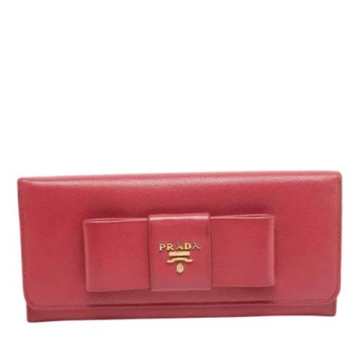 Pre-owned Leather wallets Prada Vintage , Pink , Dames