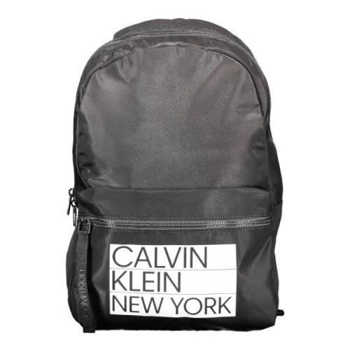 Zwarte Polyester Rugzak met Laptopvak Calvin Klein , Black , Heren