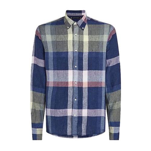 Carbon Navy Linnen Multi Check Shirt Tommy Hilfiger , Multicolor , Her...